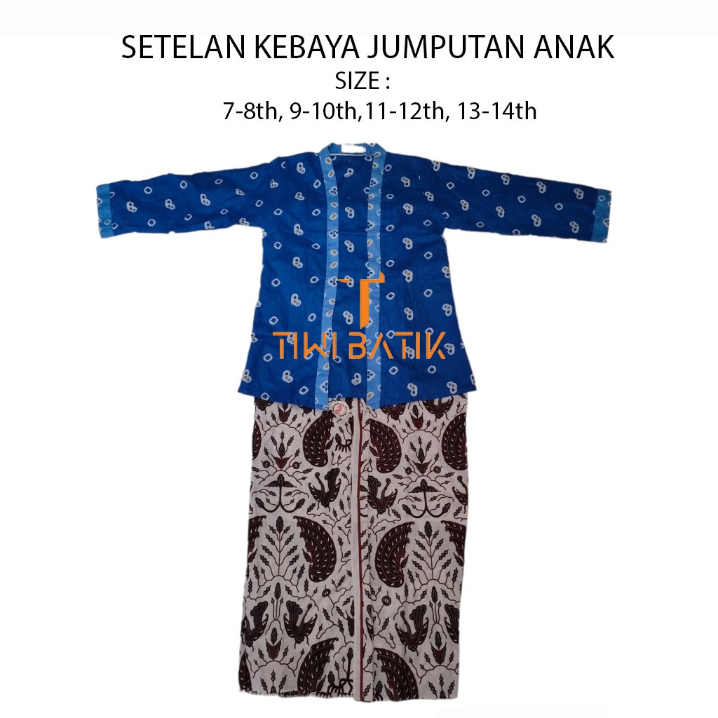 Setelan Kebaya Jumputan Anak Katun