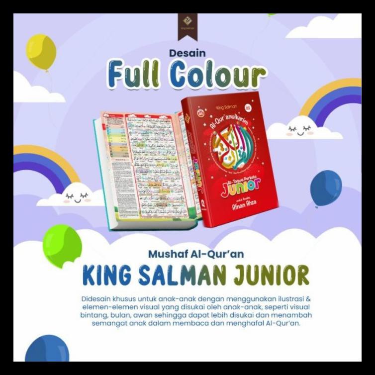 Buku Religi/Buku Spiritual Alquran Anak King Salman Junior Bonus Juz Amma Custom Nama - Biru, A5