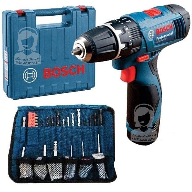 BOSCH GSB120LI CORDLESS IMPACT DRILL BOR TEMBOK BATERAI