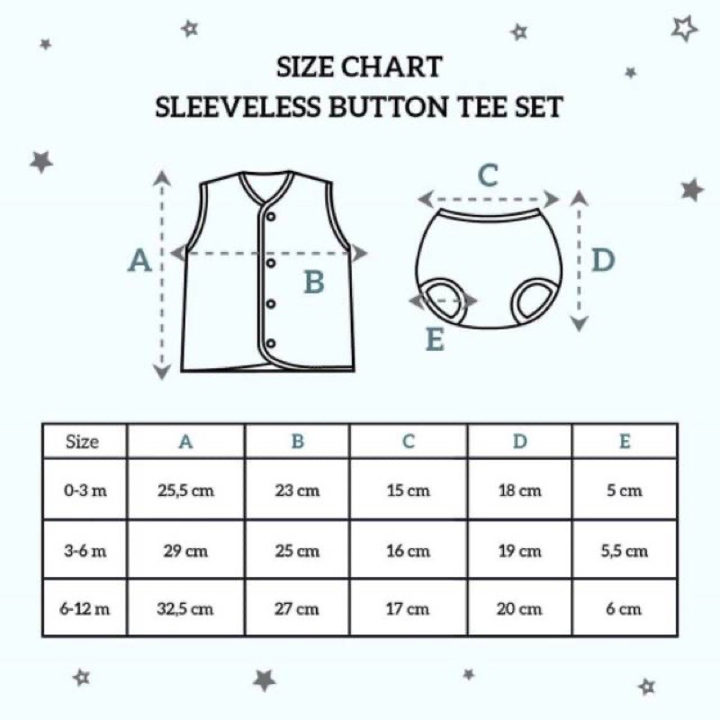 Little Palmerhaus Sleeveless Button Tee Set - setelan kutung bayi