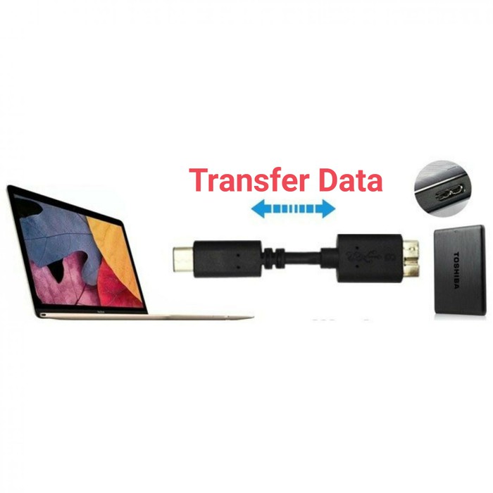 KABEL HDD USB 3.1 TYPE C CABLE TO MICRO B USB 3.0 DATA MAC NEW PRO KE HARDDISK EXTERNAL 30CM