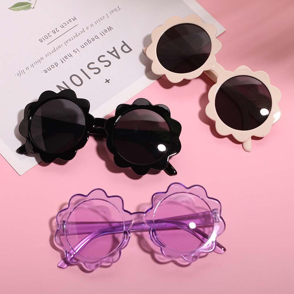 Mxbeauty Kacamata Hitam Bunga Jalan Tembak Manis Kacamata Matahari Lucu Sun Flower Bulat Anak Sunglasses