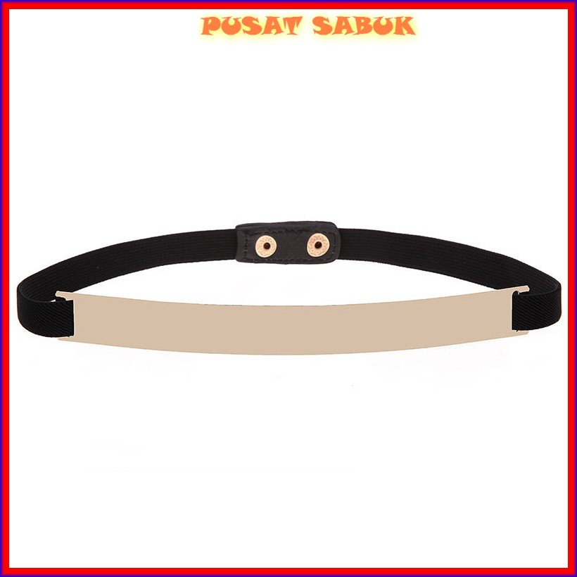 Ikat Pinggang Wanita Plat GOLD Sabuk Gesper Fashion cewek Obi Women Belt ring mewah besi impor 2 cm