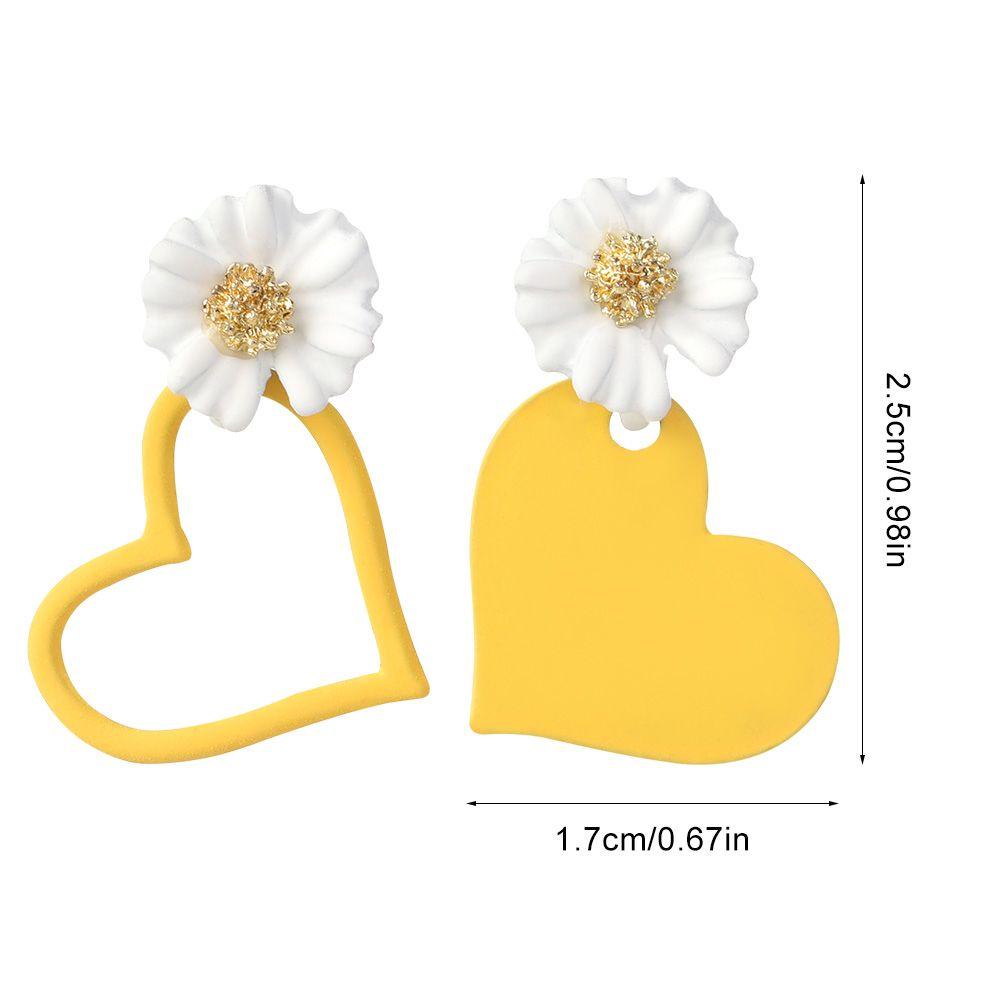 Preva Anting Bunga Daisy Bunga Hadiah Merah Kuning Perhiasan Fashion Manis Ear Stud