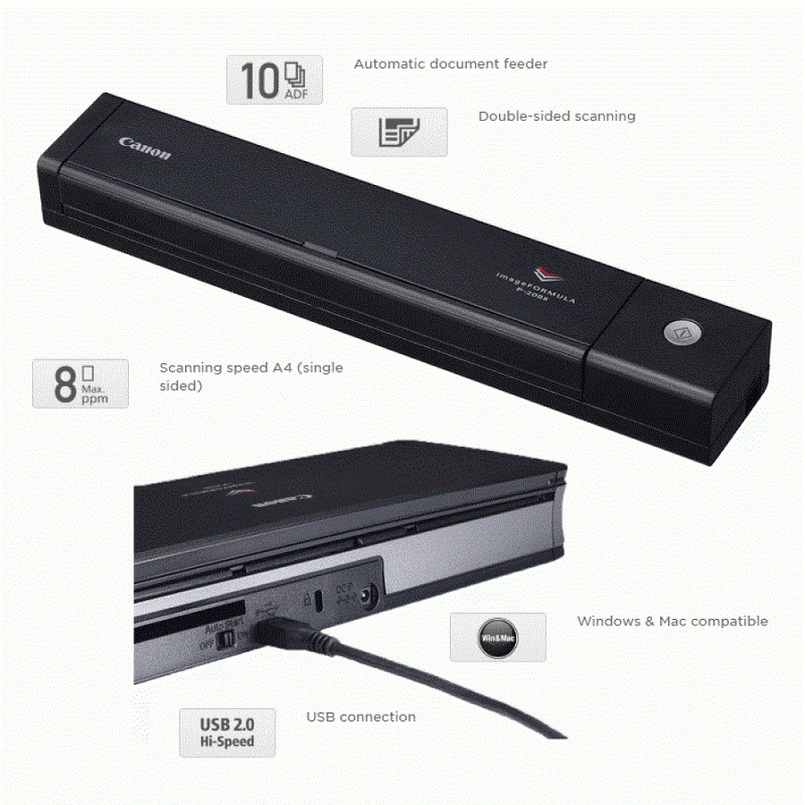 Scanner Canon P208II PORTABLE SCANER CANON DR-P208 II