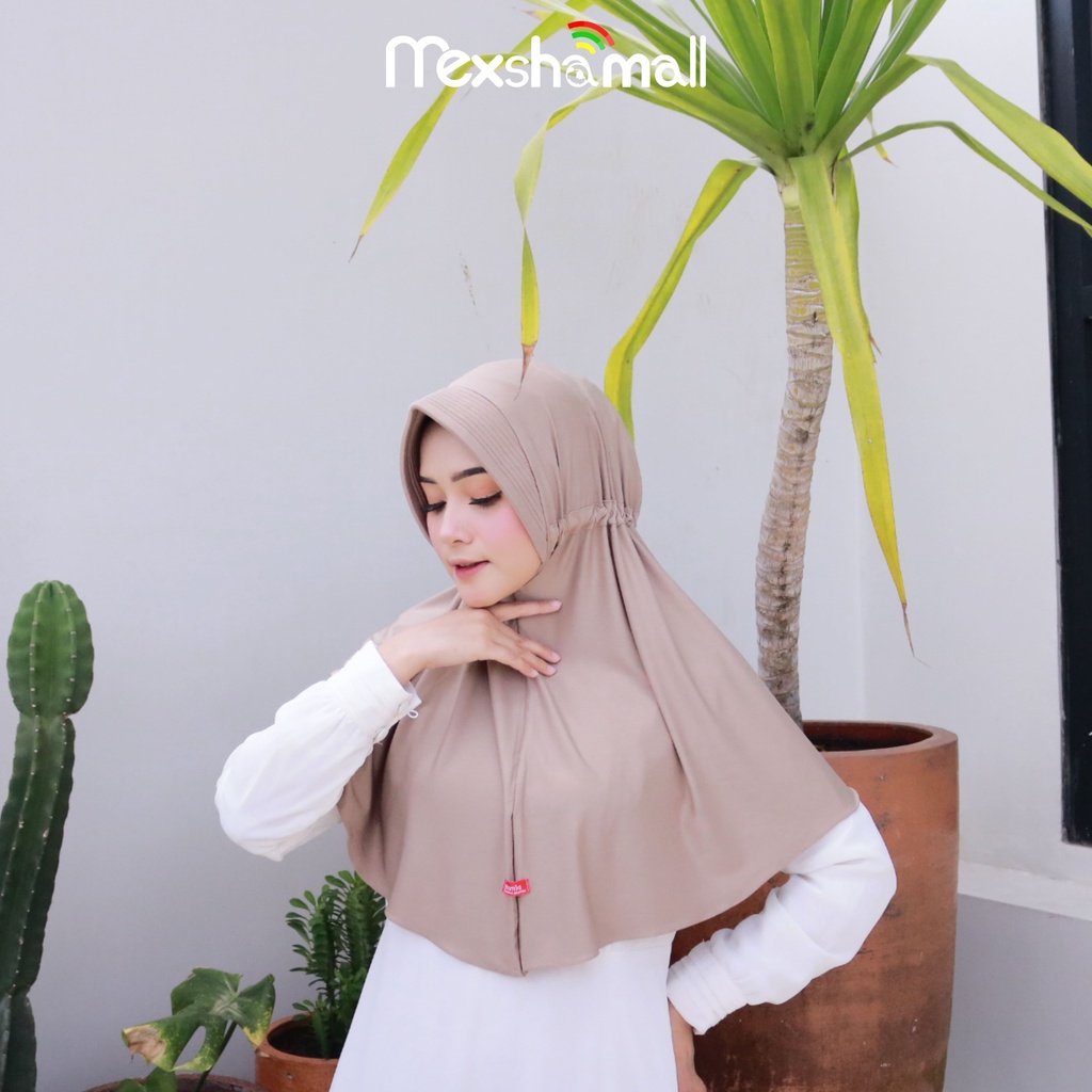 Jilbab Instan Serut Jokowi Jersey Premium I Jilbab Serut Polos Tali Pet Antem By Shamira