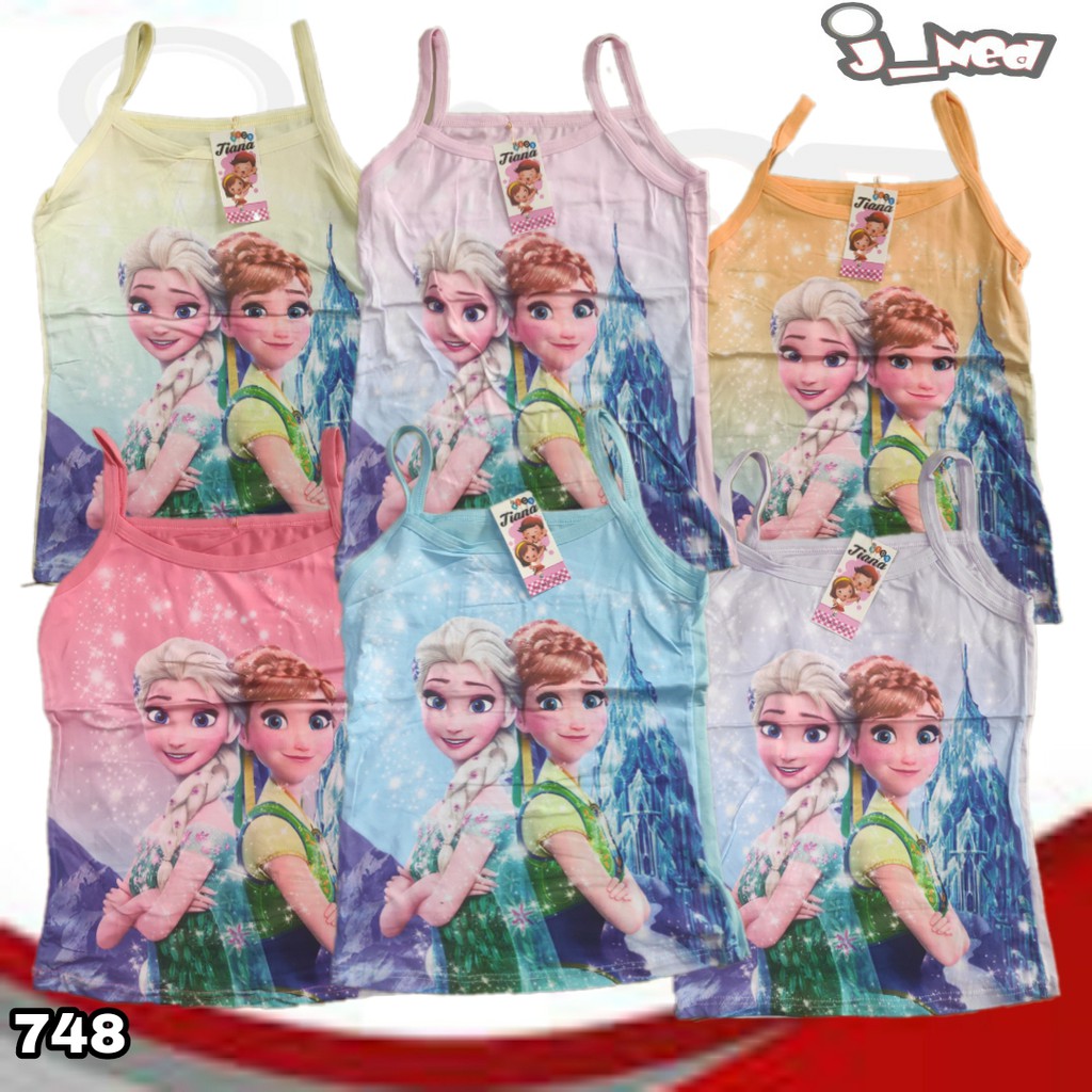 J748 | SINGLET TANKTOP TALI ANAK MOTIF FROZEN | KAOS SINGLET ANAK TANGTOP |  ART 646