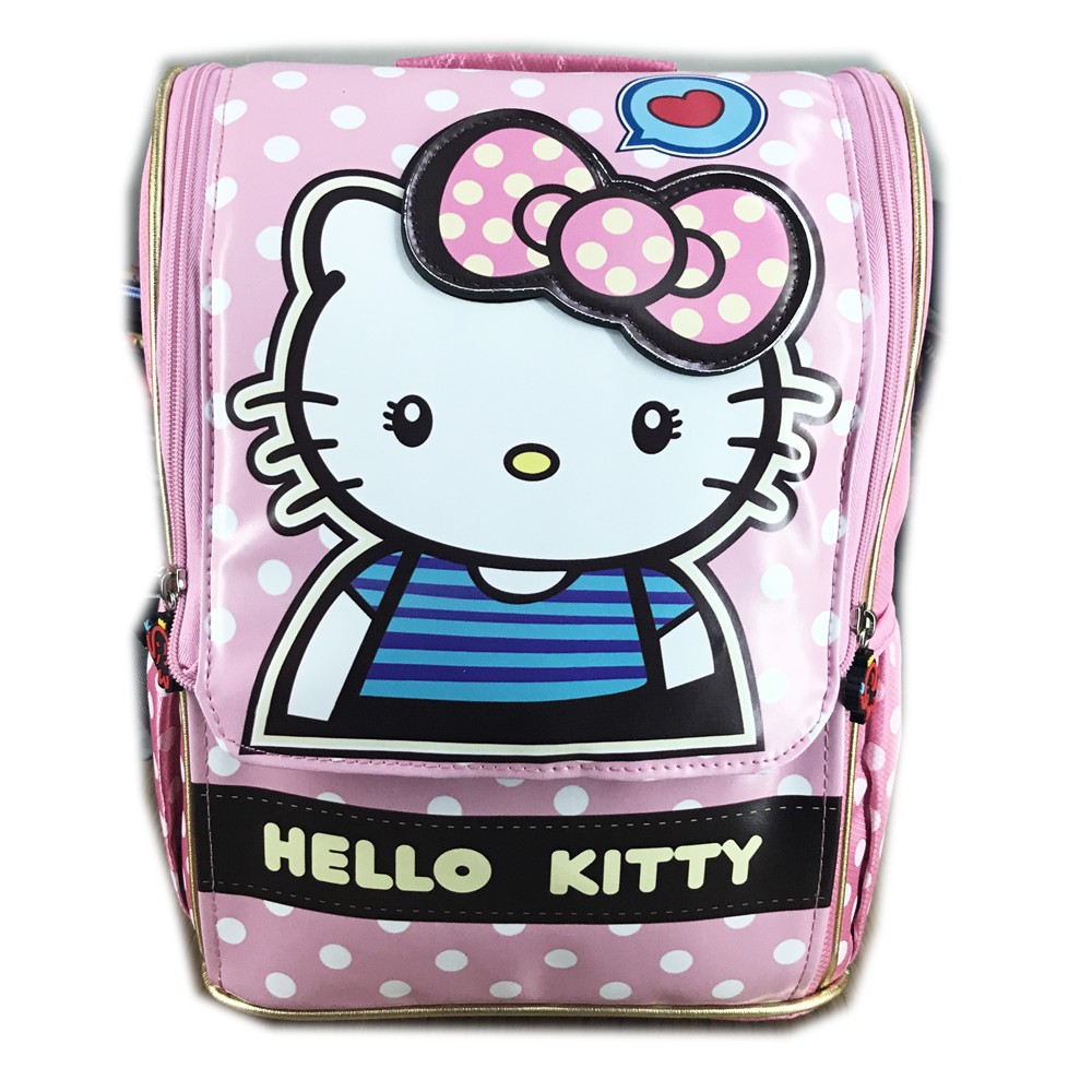 FREE ONGKIR + PROMO TERMURAH !!! Tas Ransel Sekolah TK Hello Kitty Jepang Rose Gold Polkadot