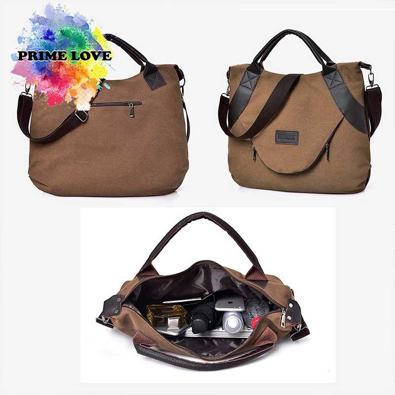 Tas Wanita Selempang Kanvas Kapasitas Besar Tas ShoulderBag Simple Casual Terbaru -TW1844