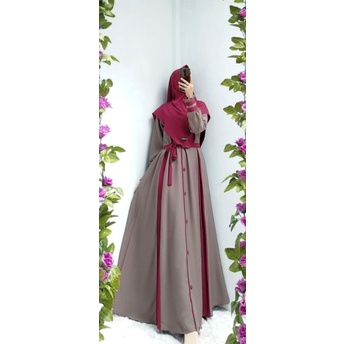 Gamis sabrina itycrepe set khimar efina berkah kancing alfira bukan aku karissa alfaro