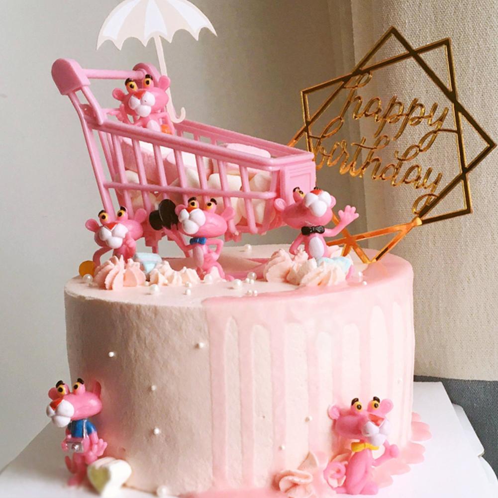 Ornamen Topper Kue Desain Pink Panther Untuk Dekorasi