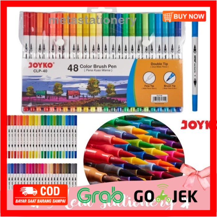 

(BISA COD) Dual Brush Pen Joyko 48 warna CLP-40