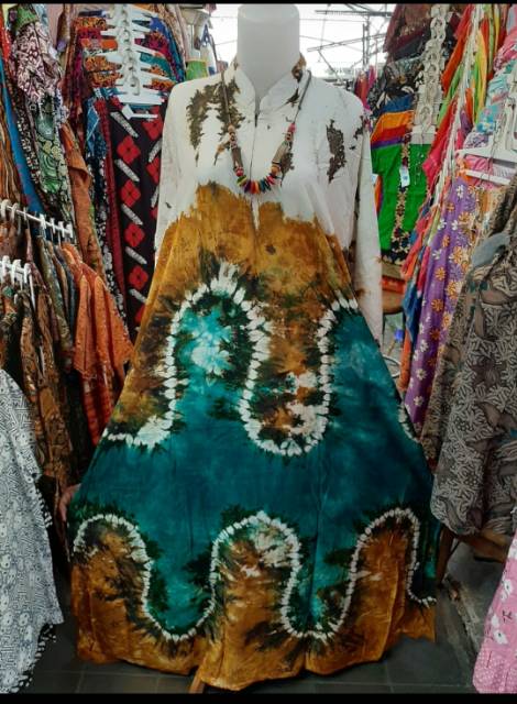 Gamis Batik Cap Tie dye