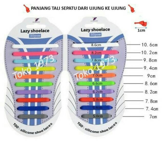 Premium Shoelace silicone - Tali sepatu silikon isi 20pcs