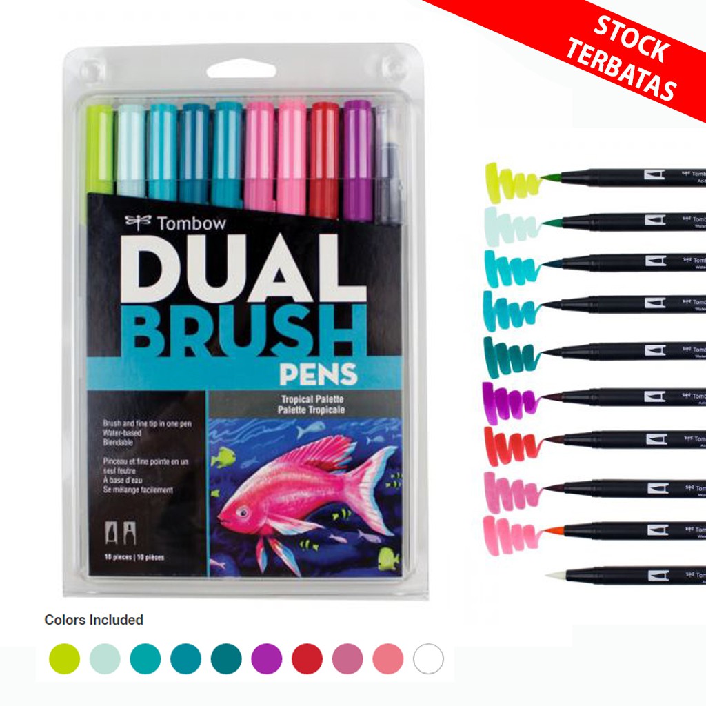

NEW ! Tombow Dual Brush Pen Tropical Pallete Set 10 CLR