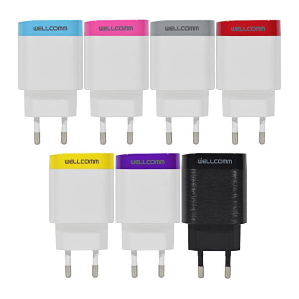 WELLCOMM charger 2 usb ports 2.1A adaptor charger wellcomm 2.1A ELEGANT