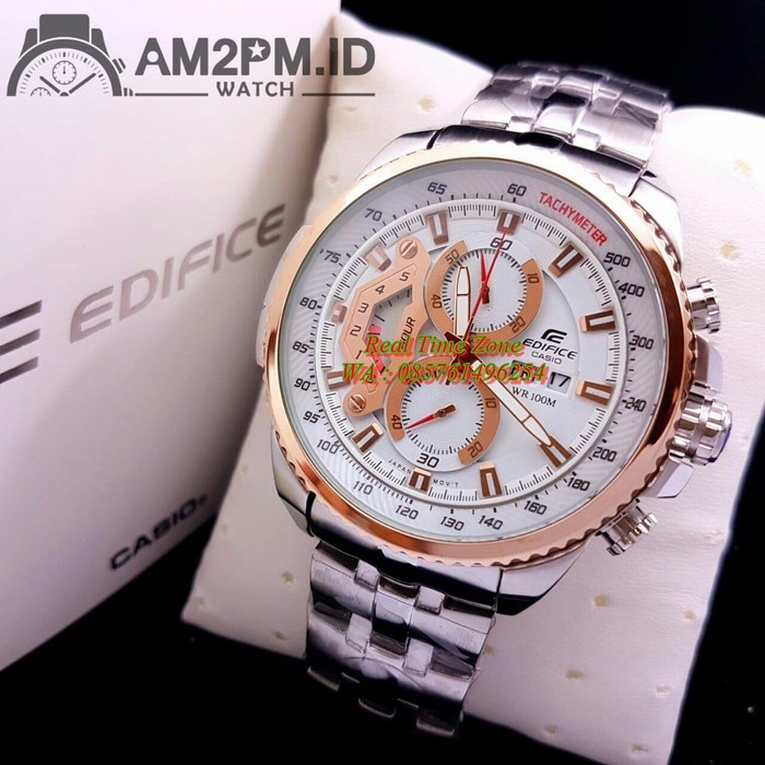 Big Sale Jam Tangan Grosir Real Casio Edifice EF 558 Stainless Dial White Hadiah type EF558 Garansi
