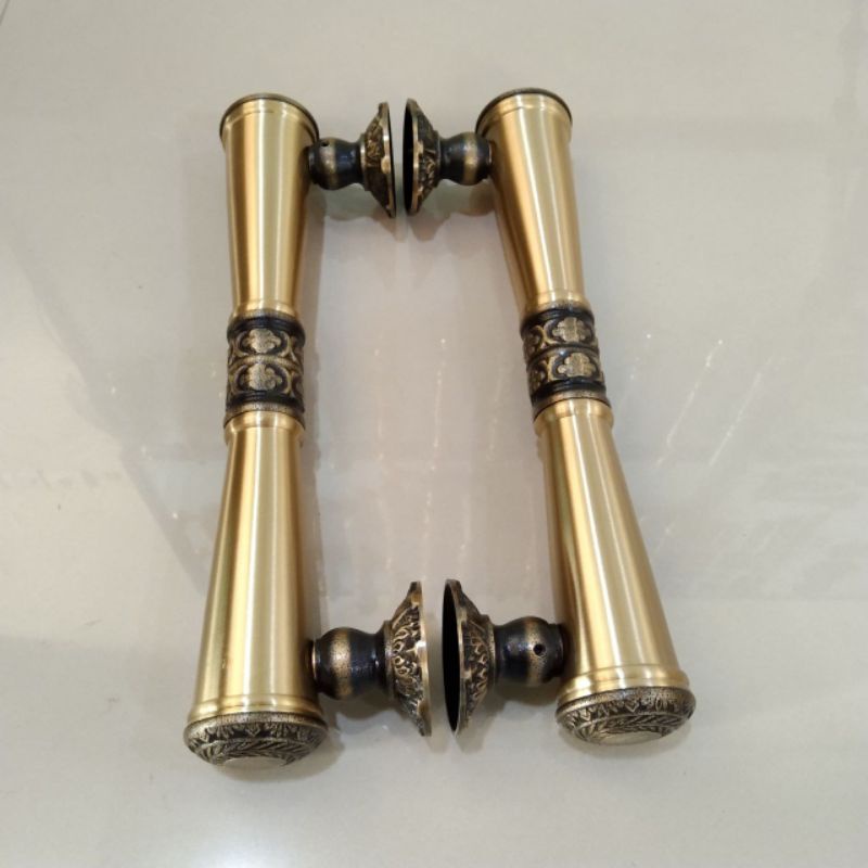 Handle pintu Gagang pintu Kuningan polos ukir
