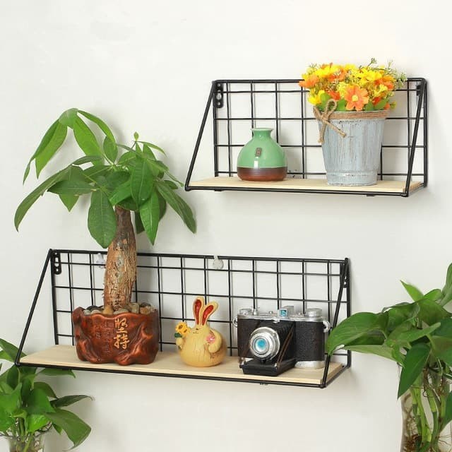 Radit 35 (Black) /Rak Dinding Besi Serbaguna/Rak Dinding Tempel Murah/Hanging Storage Rack Organizer