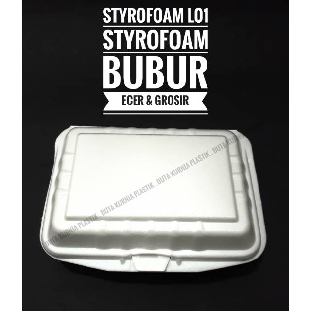 Styrofoam L01 Lux / Sterofoam Bubur / Foam Gabus Nasi Persegi Panjang