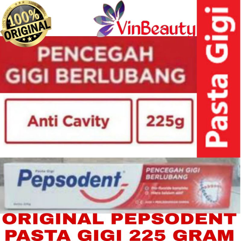 ORIGINAL PEPSODENT PASTA GIGI 225 G / ODOL TOOTHPASTE PEPSODENT 225 GR PENCEGAH GIGI BERLUBANG