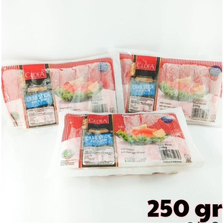 CEDEA CRAB STICK 250 GR IKAN OLAHAN STIK STEAMBOAT SUSHI SUKI DIMSUM 250gr FROZEN FOOD 100% HALAL