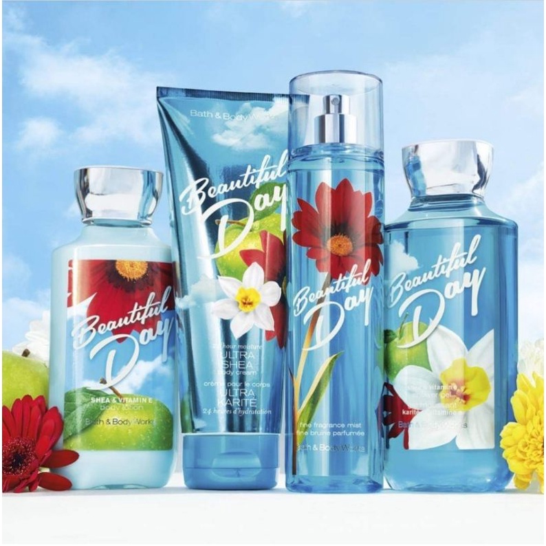 BATH &amp; BODY WORKS BBW BEAUTIFUL DAY SERIES MIST LOTION SHOWER GEL BODY CREAM HAND CREAM SHOWER GEL BODY CREAM LOTION MIST WASH WALLFLOWER ROOMSPRAY SCENTPORTABLE GENTLE GEL DEEP CLEANSING GENTLE FOAMING CREAMY LUXE