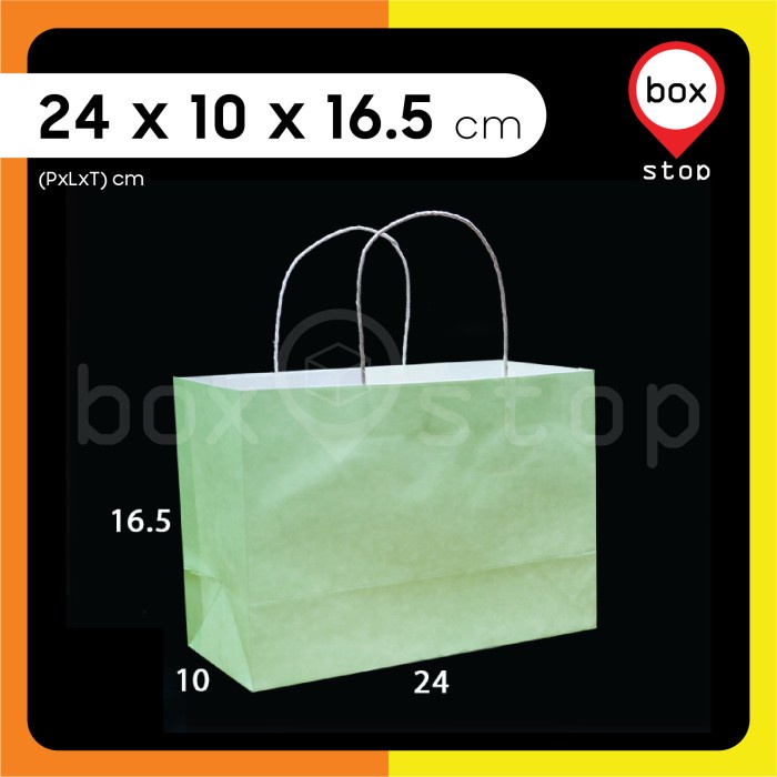 

Paper Bag - Paperbag Polos - HIJAU TOSCA - 24x10x16.5 cm (20 pcs)