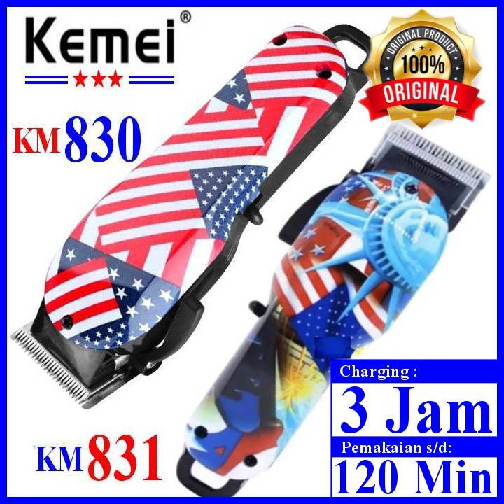 KEMEI KM 830 831 Hair Clipper Cordless Alat Cukur Rambut CAS km830 km831 ORIGINAL