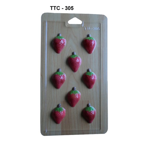 Mika Plastik High Quality Cetakan Coklat Bentuk Buah Strawberry /  Pudding Jelly / TTC 305