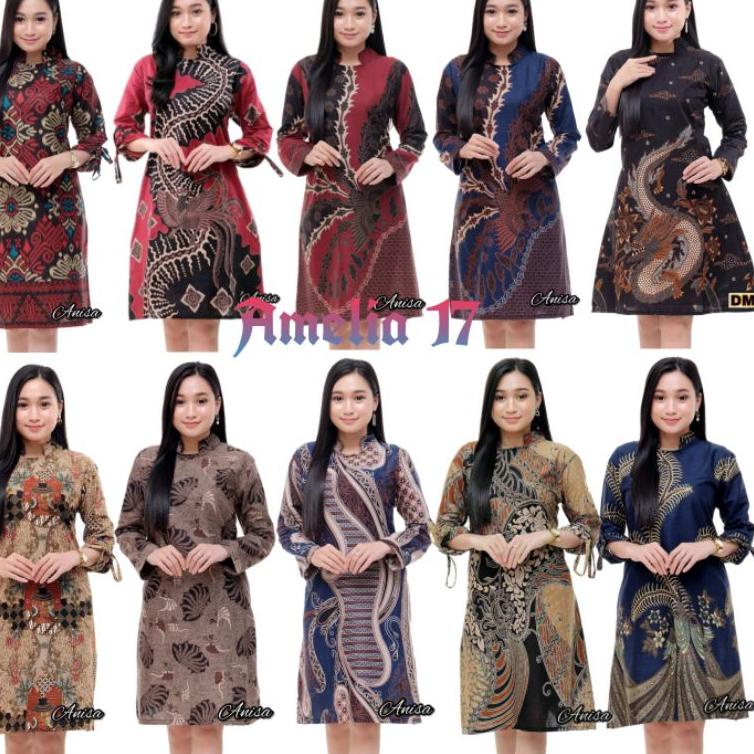 ibon-49 Tunik batik wanita kekinian  2021 / baju batik tunik atasan muslim / tunik batik kantor P3AI