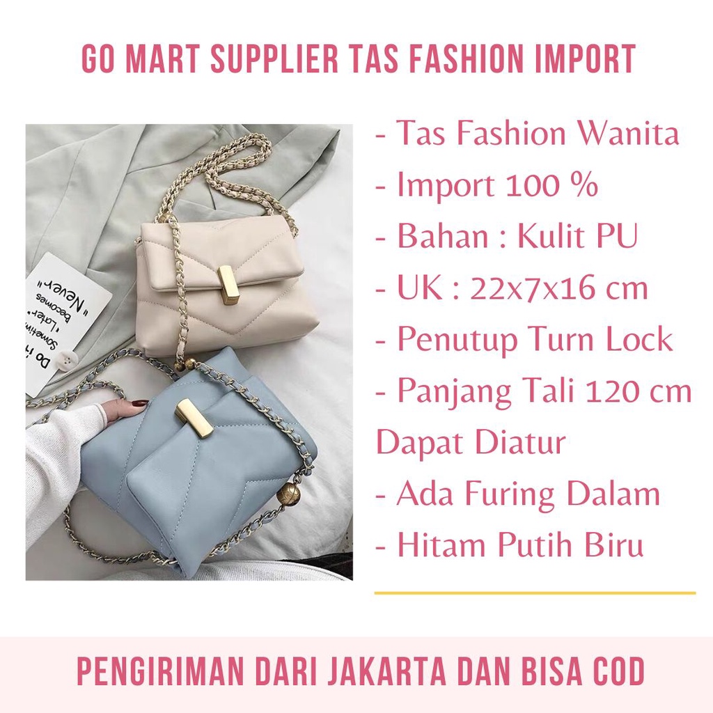 GOMART - Tas Selempang Wanita Import Terbaru Fashion Korea Kekinian - Tas Pesta Elegant - SL80