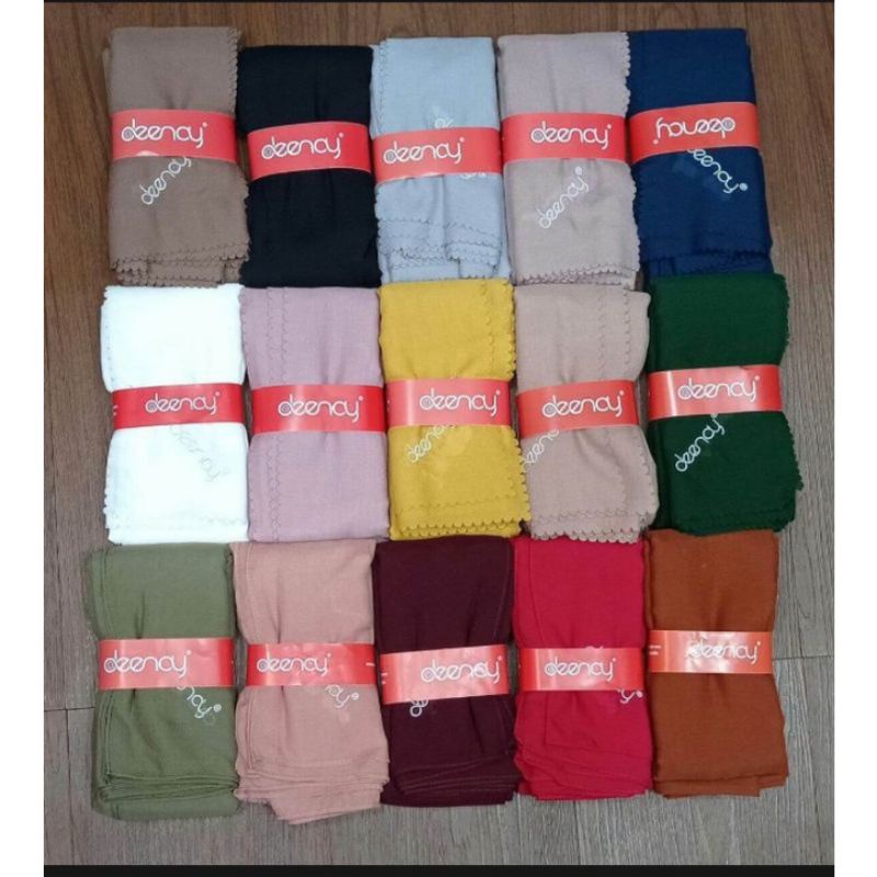 kerudung segi empat Deenay polos ORI segi empat Deenay laser cut