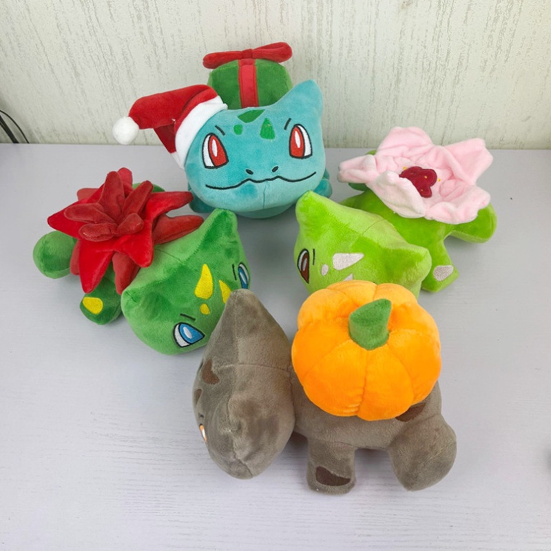 Boneka Mainan Mewah Pokemon Halloween Xmas Bulbasaur Rose Bulba Boneka Kartun Anime