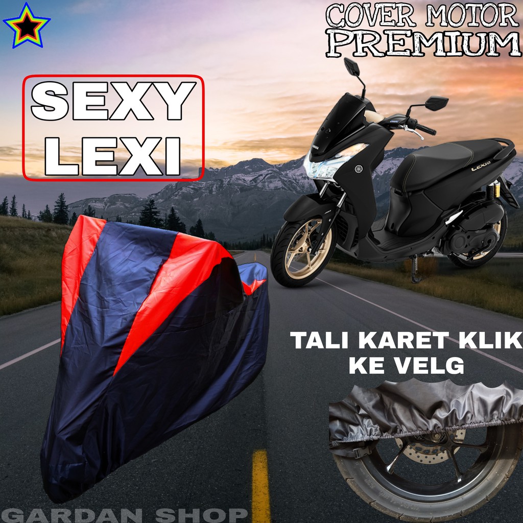 Sarung Motor SEXY LEXI Hitam MERAH Body Cover Penutup Pelindung Motor Sexy Lexi PREMIUM