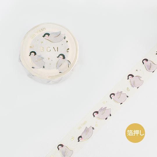 

BGM Foiled Penguins Washi Tape / Sample (per meter)