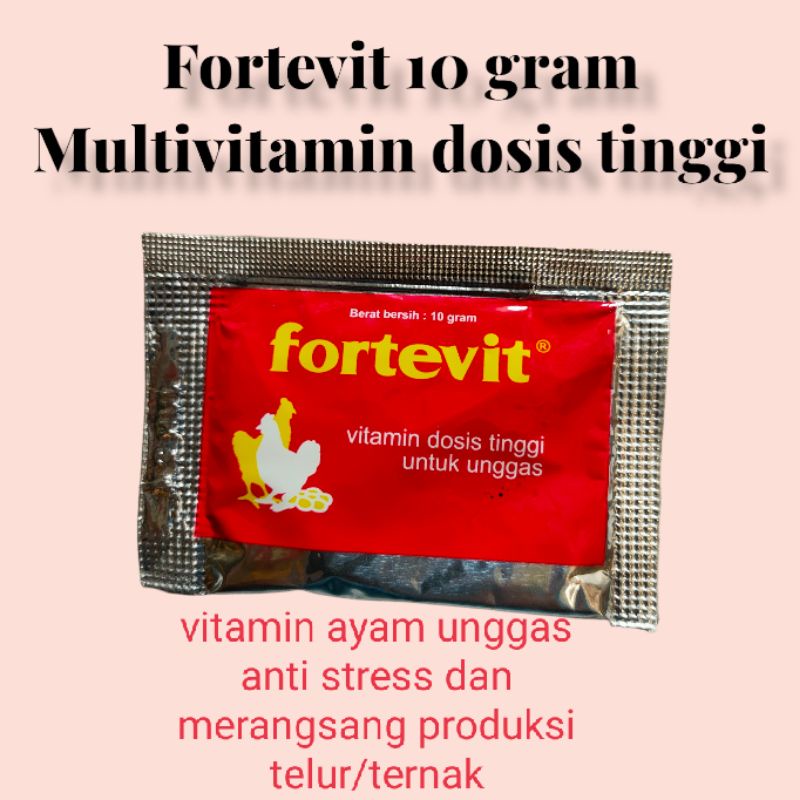 fortevit 10 gram vitamin dosis tinggi ayam unggas anti stress