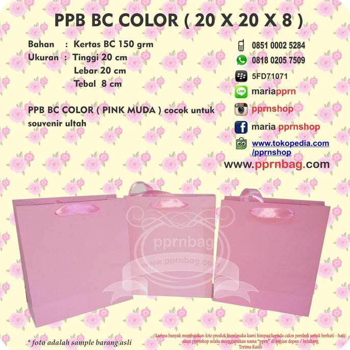 

Ppb Color 20 X 20 / Tas Kertas / Goodiebag / Souvenir