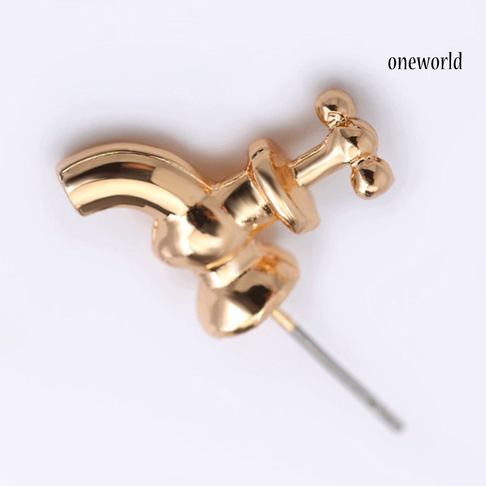 OW@ Fashion Women Water Faucet Tap Shape Ear Studs Earrings Jewelry Accessories