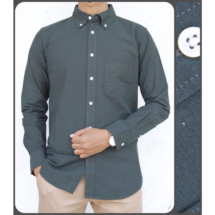 | COD | Kemeja Casual Pria Cole Lengan Panjang Reguler Motif Dark Green 16 | Kemeja Gaya | Kemeja Kasual | Kemaja Kesual Branded Matahari