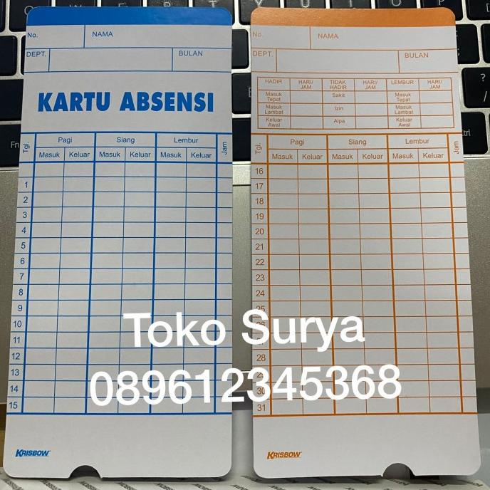 

*:*:*:*:*] kartu absensi krisbow set 100 pcs