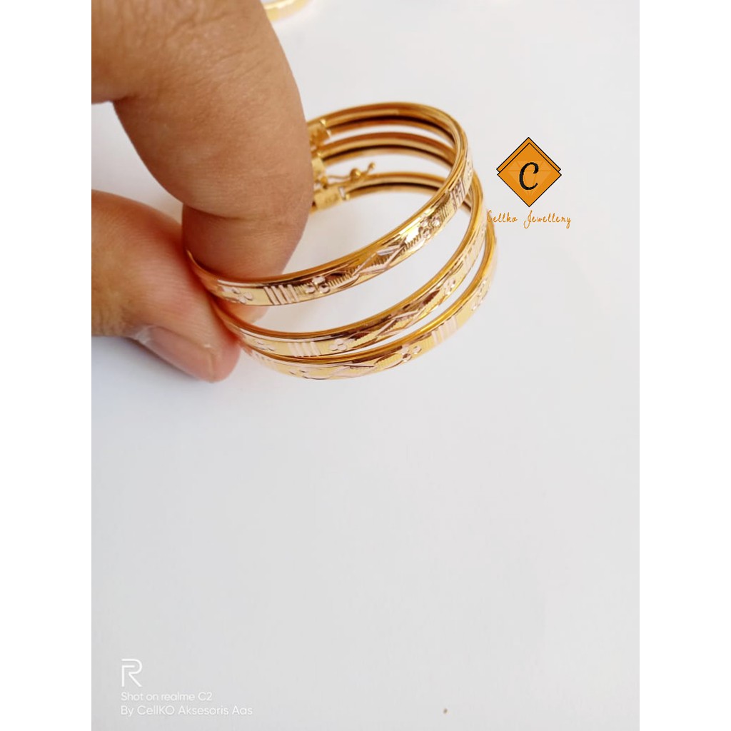 GELANG ANAK EMAS / GELANG UKIR / GELANG BANGKOK / BY CELLKO JEWELLERY / EMAS ASLI