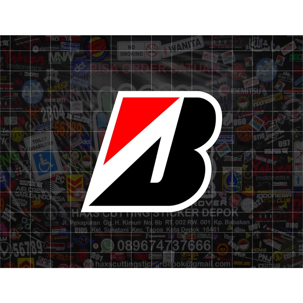 Cutting Sticker Logo B Bridgestone Mobil Motor Ukuran 7 Cm