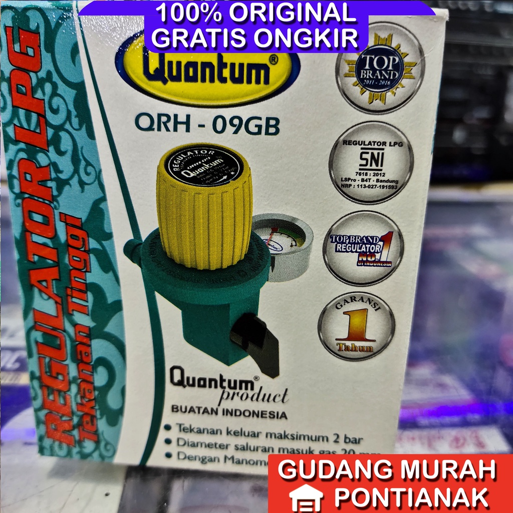 Regulator Quantum Tekenan Tinggi Meteran QRH-09GB untuk kompor komersial semprot Gas Api las