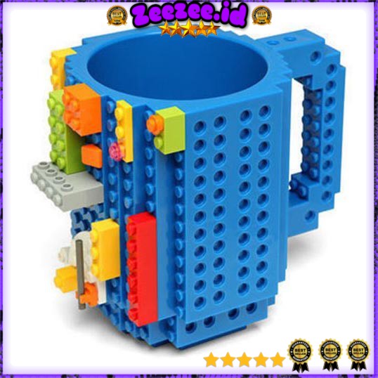 Gelas Mug Lego Build-on Brick - 936SN - Blue