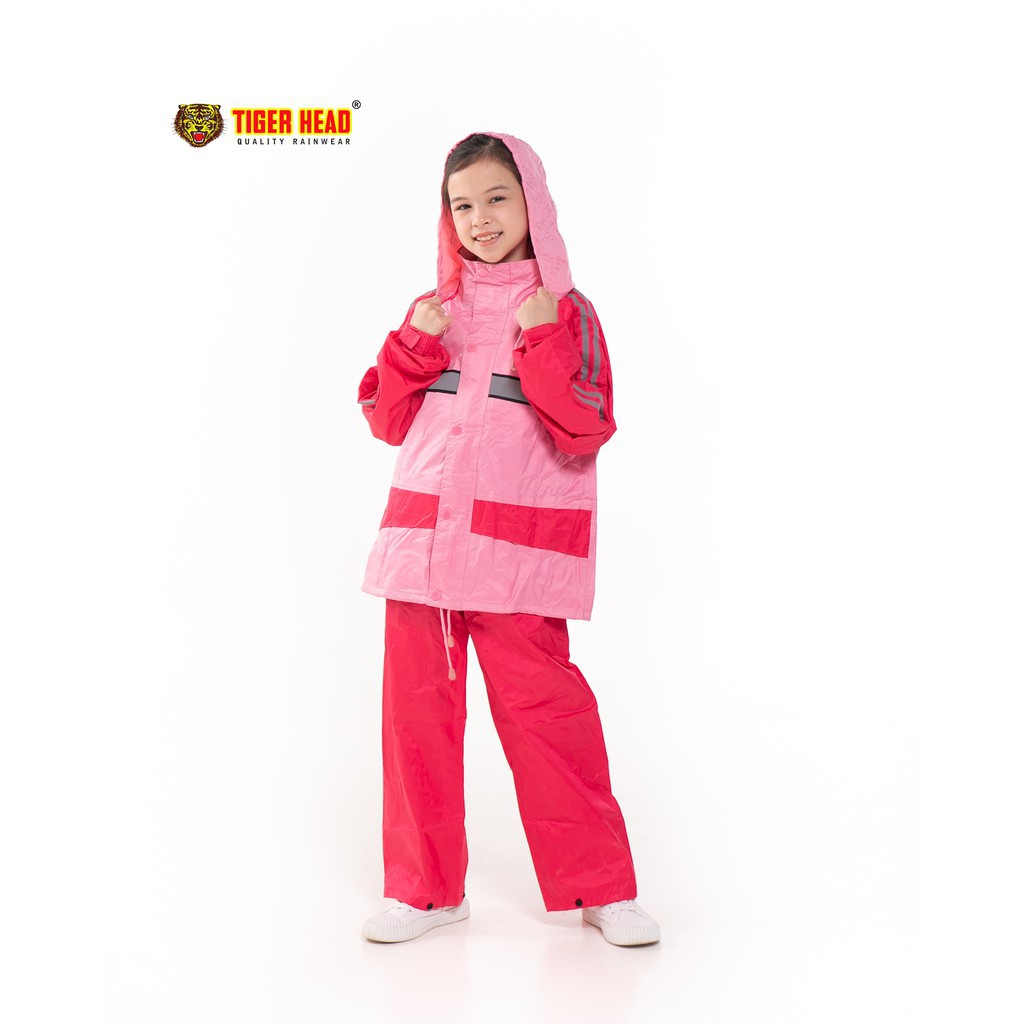 Jas Hujan Anak TIGER HEAD Metro Kids Setelan Jaket Celana Perempuan Laki Laki Taslan Waterproof