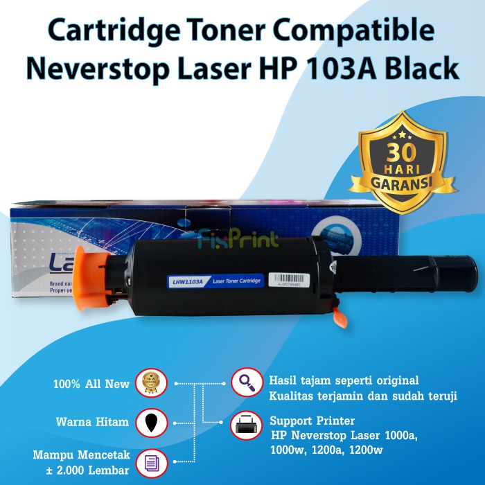 ORIGINAL TONER CARTRIDGE HP 103A W1103A RELOAD KIT LASER PRINTER NEVERSTOP 1000a 1000w 1200a 1200w