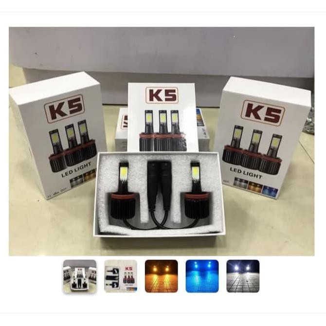 JUAL TURBO LED K5 LAMPU HEAD LAMP MOBIL 3 WARNA H11 HB4 H1 H3 #2