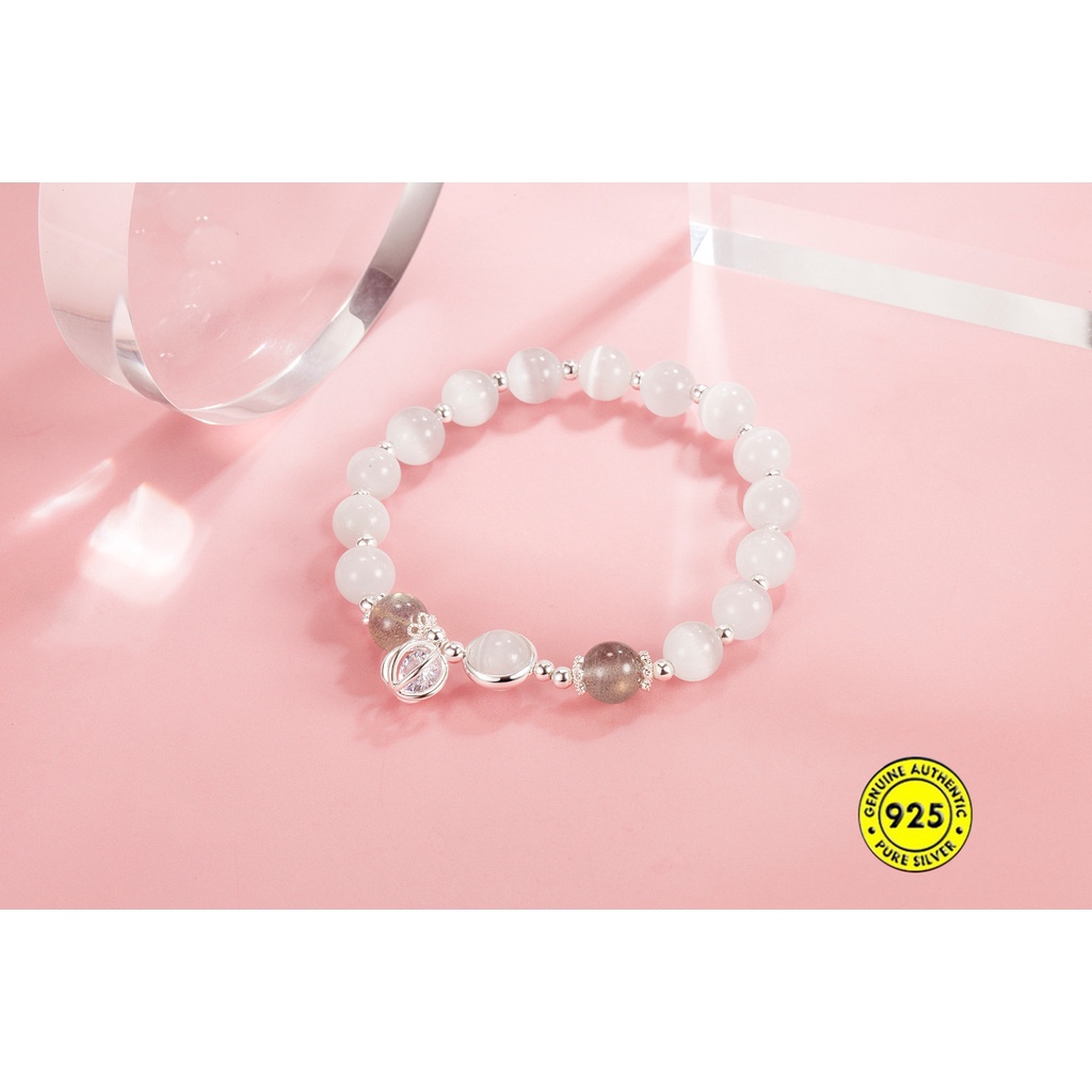 Gelang Tangan Rantai Aksen Batu Opal Putih Untuk Wanita U1001