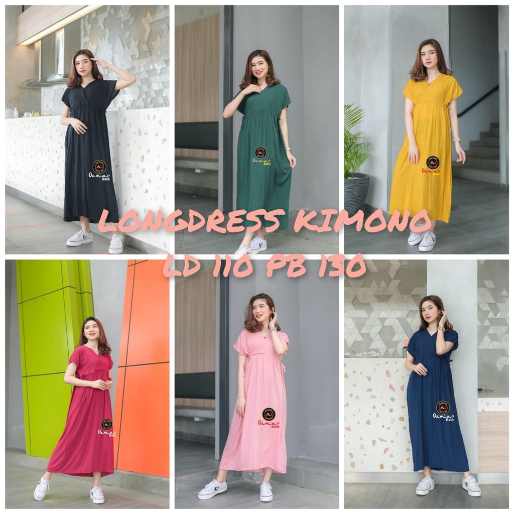 LONGDRESS KIMONO | NAGITA KIMONO PANJANG BUSUI | KIMONO PREMIUM KANCING DEPAN|  LD 110 PB 130 || BAHAN RAYON